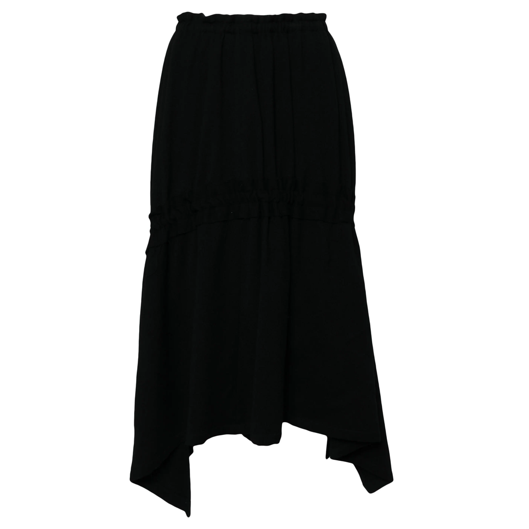 Y_s_Shirring_Skirt_Black