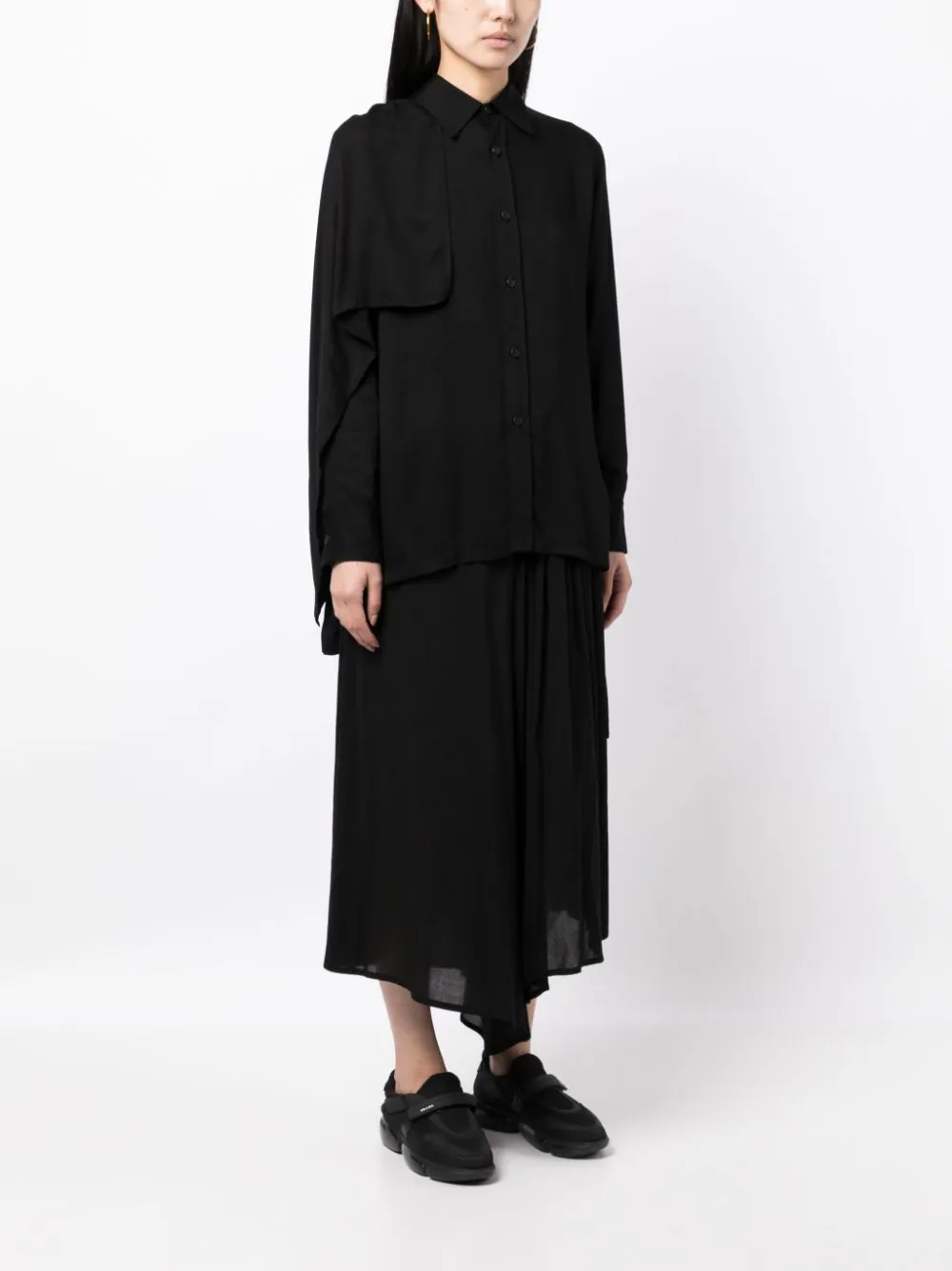 Yohji-Yamamoto-Backside-Wide-Pintuck-Blouse-Black-4