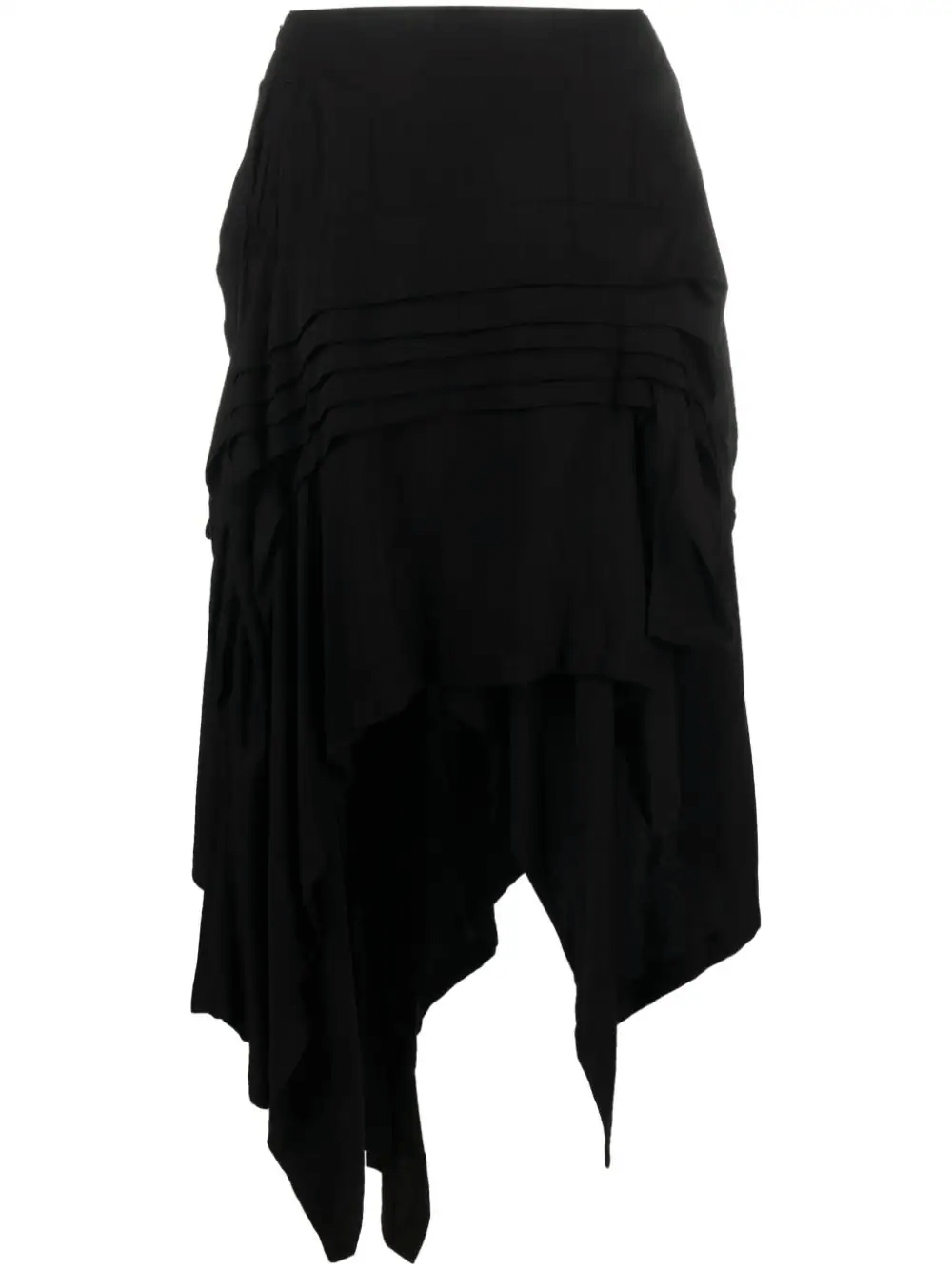 Yohji-Yamamoto-Horizontal-Pintuck-Skirt-Black-1