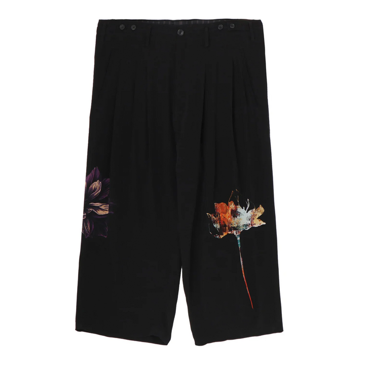 Flower Designed Print Wide Pants