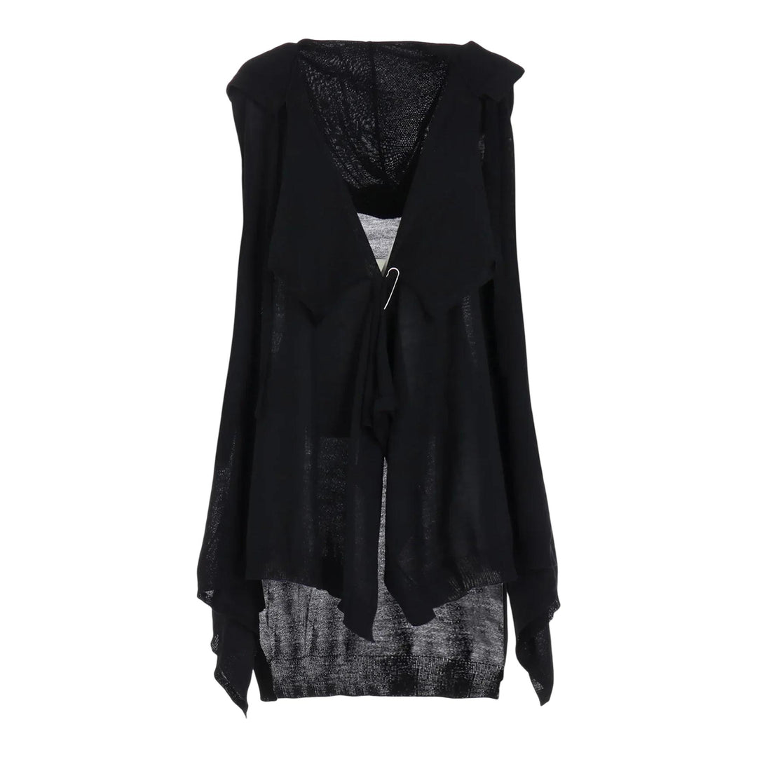 Club21 - Yohji Yamamoto - Draped Hoodie Vest - VESTS - Black