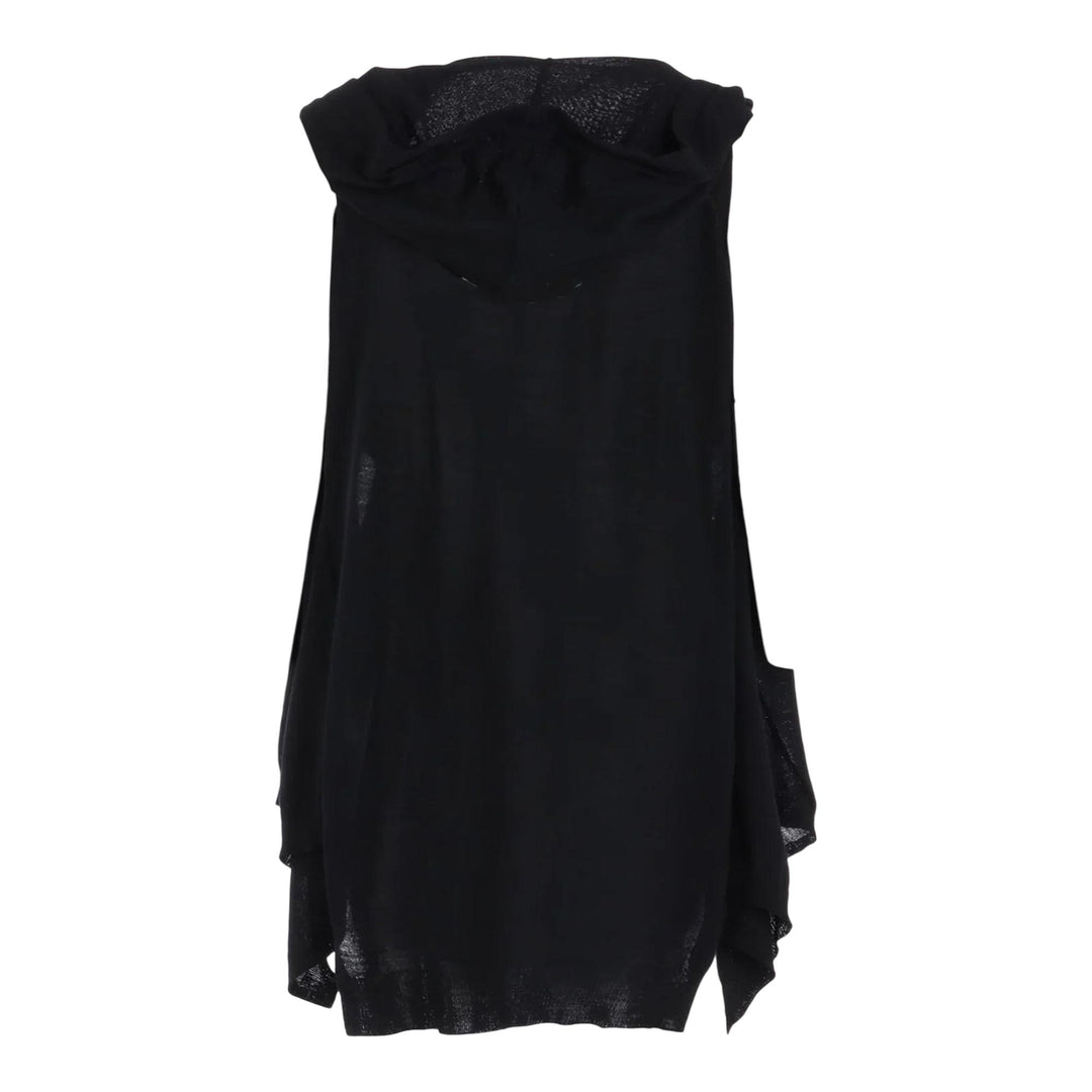 Club21 - Yohji Yamamoto - Draped Hoodie Vest - VESTS - Black