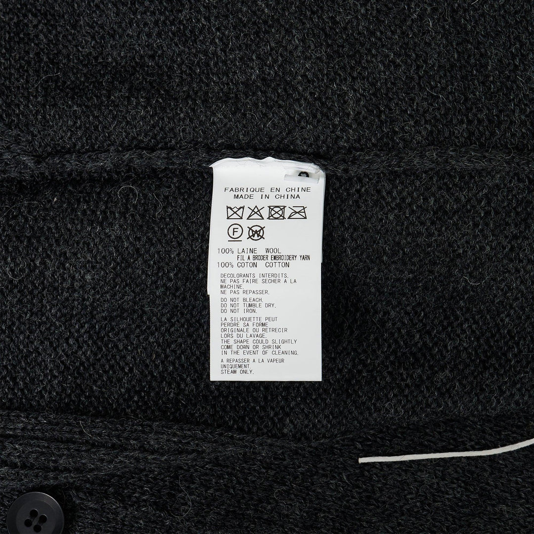 Club21 - Yohji Yamamoto - Embroidery V Neck Cardigan - CARDIGANS - Charcoal