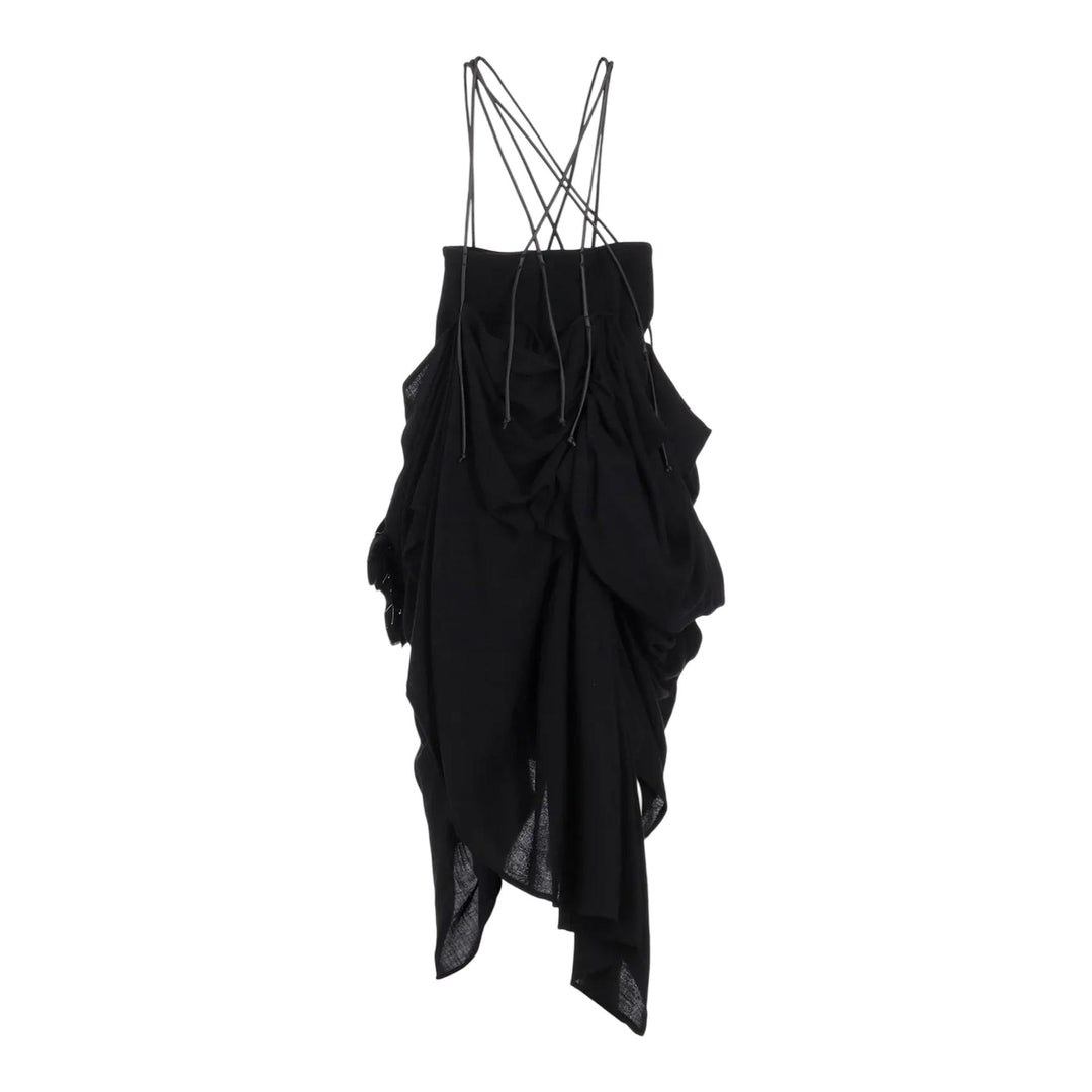 Club21 - Yohji Yamamoto - Gathered Suspender Skirt - SKIRTS - Black