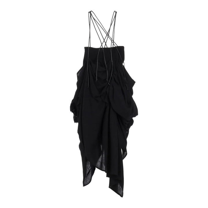 Club21 - Yohji Yamamoto - Gathered Suspender Skirt - SKIRTS - Black