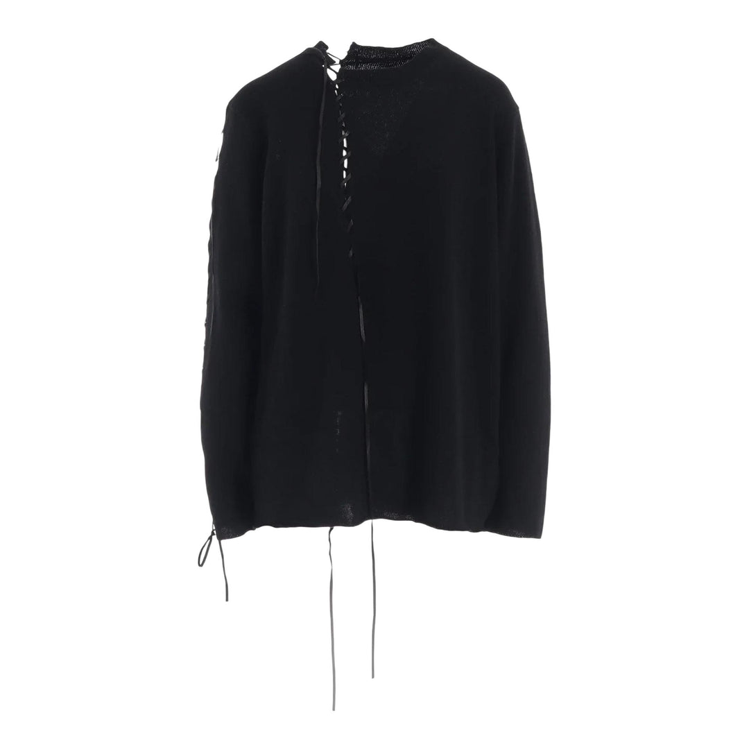 Club21 - Yohji Yamamoto - String Round Neck Top - KNIT TOPS - Black