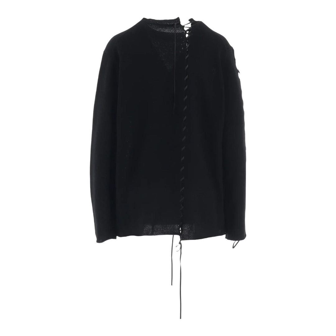 Club21 - Yohji Yamamoto - String Round Neck Top - KNIT TOPS - Black