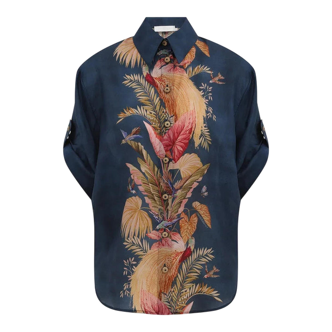 Club21 - ZIMMERMANN - Ascension Relaxed Shirt - BLOUSES - Dark Blue