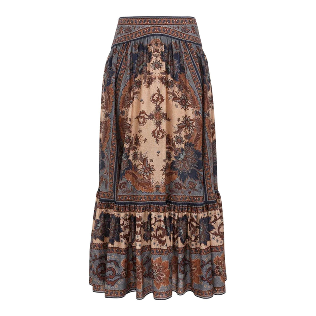 Club21 - ZIMMERMANN - Ascension Tiered Midi Skirt - SKIRTS - Blue