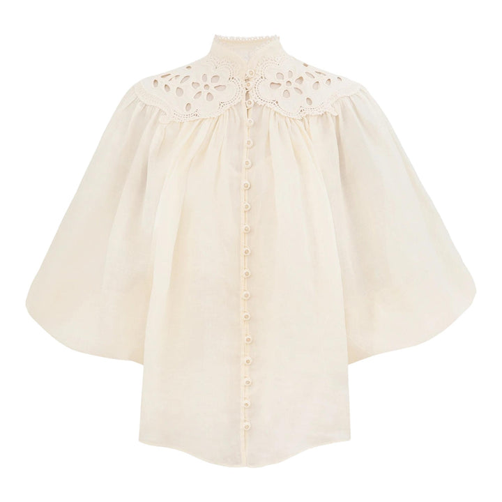 Club21 - ZIMMERMANN - Coco Embroidered Blouse - BLOUSES - Off-White