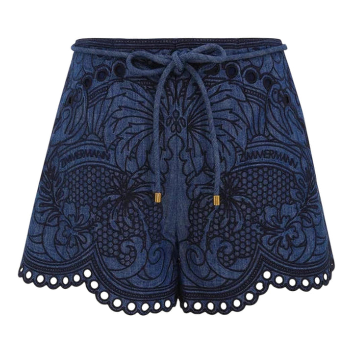 Club21 - ZIMMERMANN - Coco Embroidered Denim Short - SHORTS - Blue