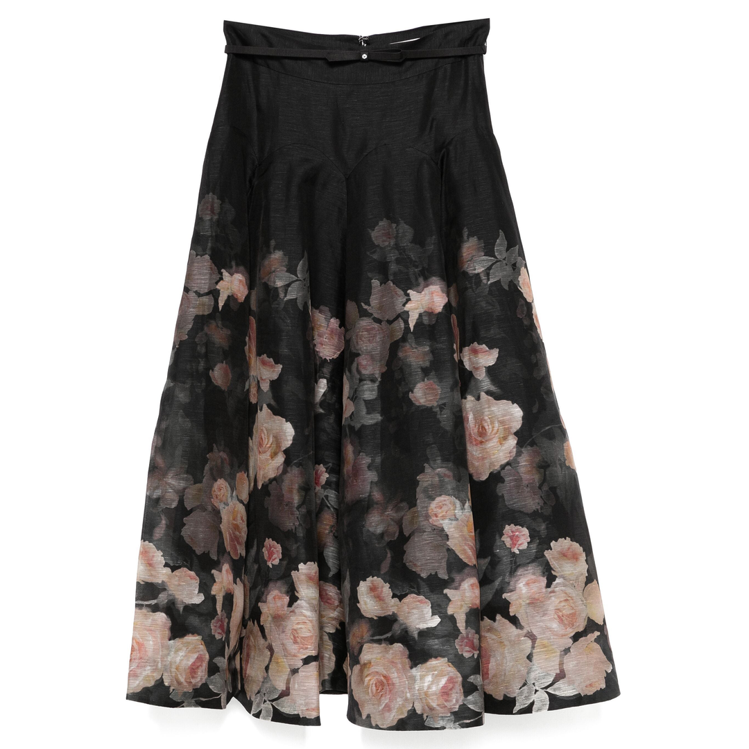 ZIMMERMANN_Crush_Flared_Midi_Skirt_Black