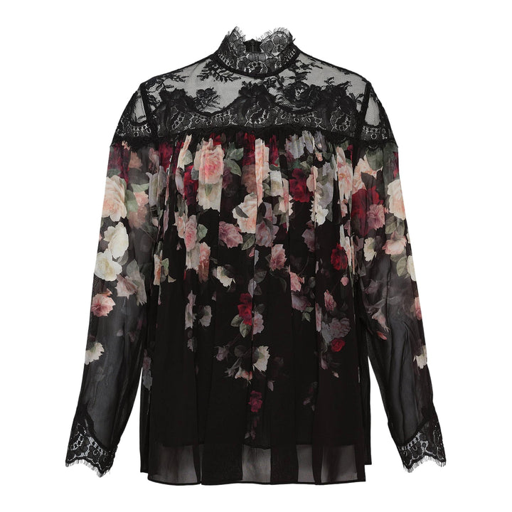 Club21 - ZIMMERMANN - Hypnotic Lace Yoke Blouse - BLOUSES - Black