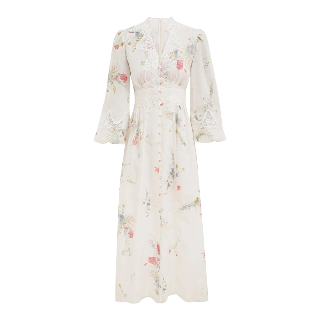 Club21 - ZIMMERMANN - Lucky Lace Plunge Midi Dress - WOVEN DRESSES - Floral