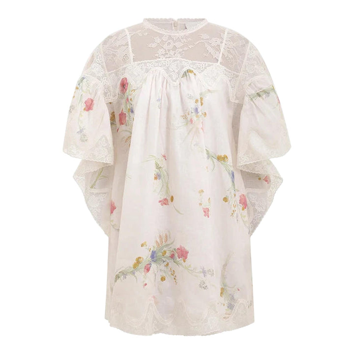 Club21 - ZIMMERMANN - Lucky Lace Trim Mini Dress - DRESSES - Off-White
