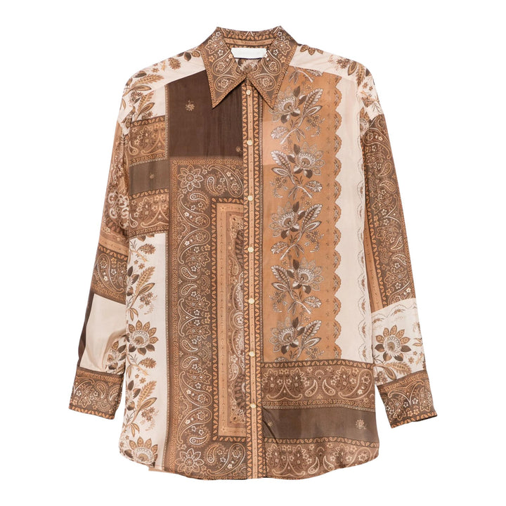 Club21 - ZIMMERMANN - Lucky Manstyle Shirt - BLOUSES - Brown
