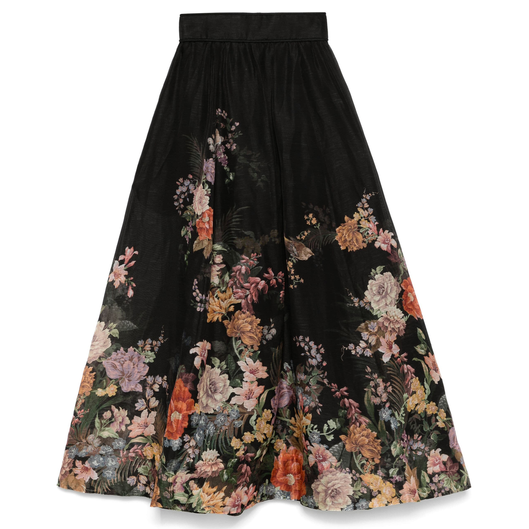 ZIMMERMANN_Pavilion_Gathered_Midi_Skirt_Black