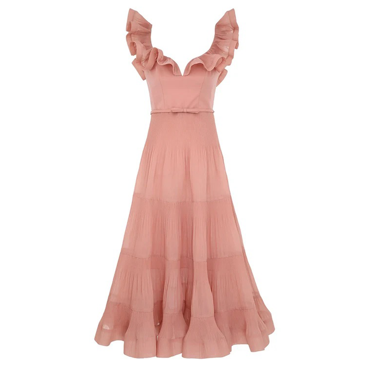 ZIMMERMANN_Pleated_Fill_Midi_Dress_PInk