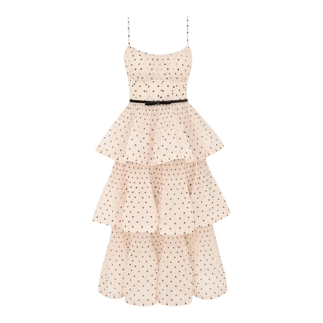 Club21 - ZIMMERMANN - Pleated Tiered Midi Dress - WOVEN DRESSES - Polka Dots