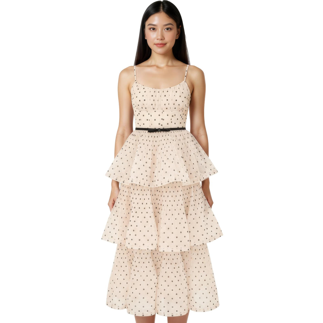 Club21 - ZIMMERMANN - Pleated Tiered Midi Dress - WOVEN DRESSES - Polka Dots