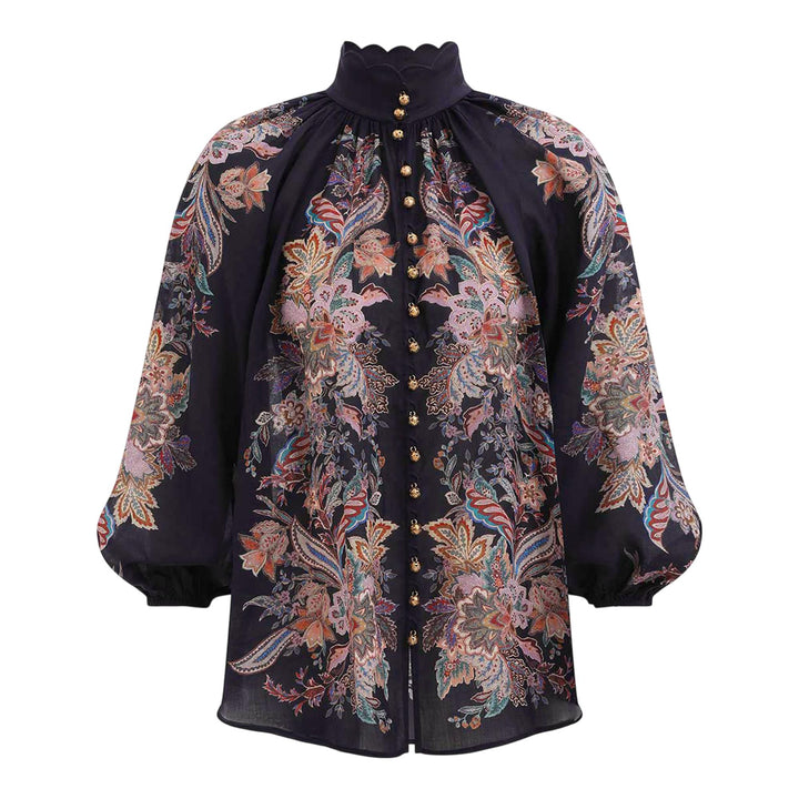 Club21 - ZIMMERMANN - Rhiannon Billow Blouse - BLOUSES - Navy