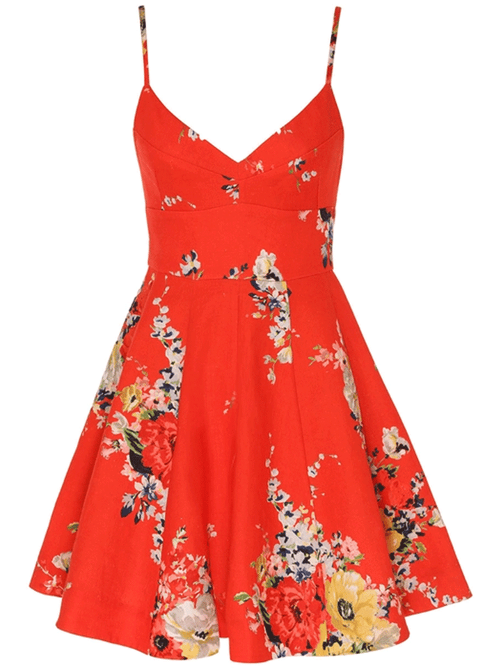 Zimmermann-Alight-Flare-Mini-Dress-Red-1