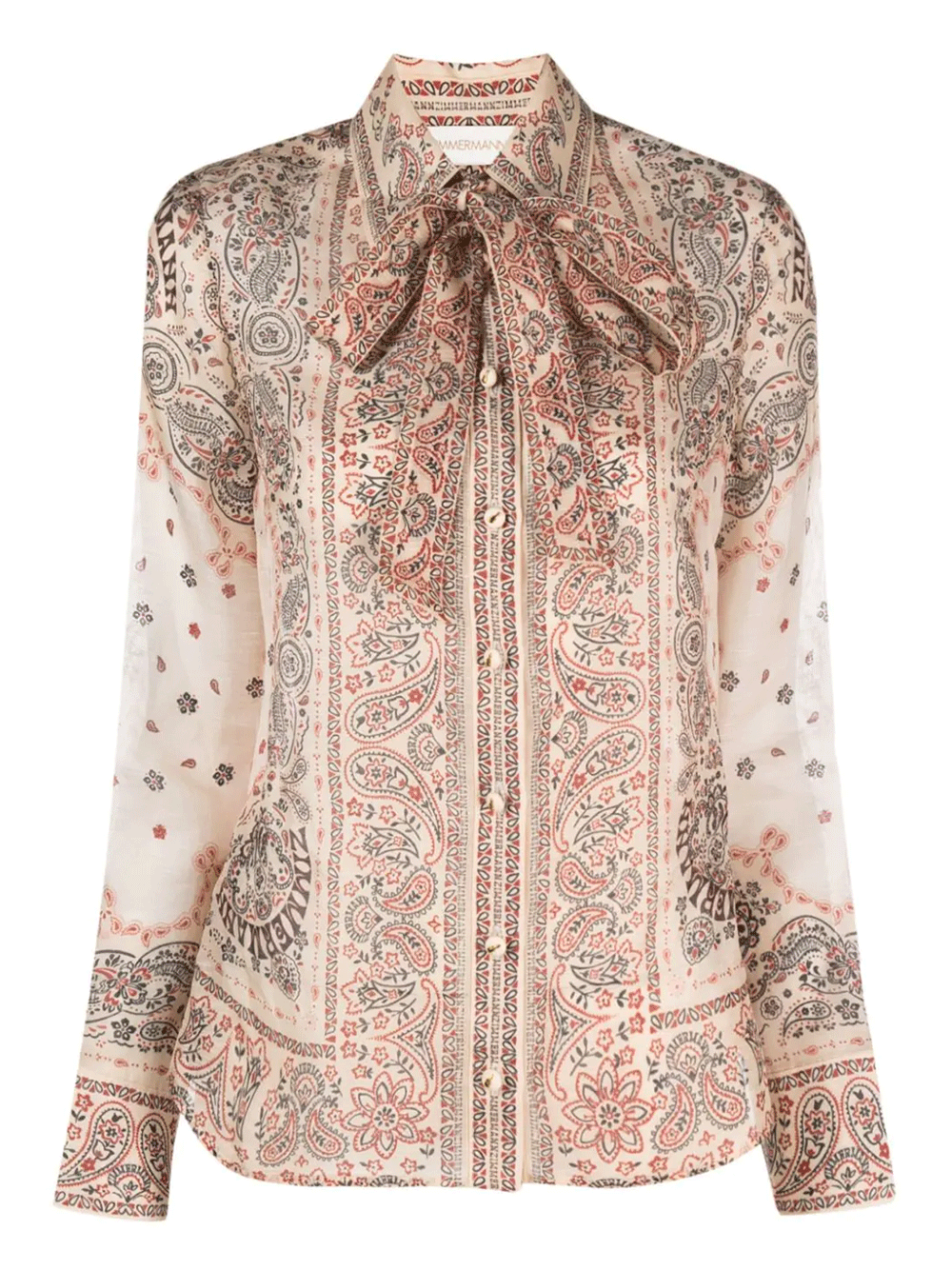 Zimmermann-Matchmaker-Tie-Neck-Blouse-Beige-1