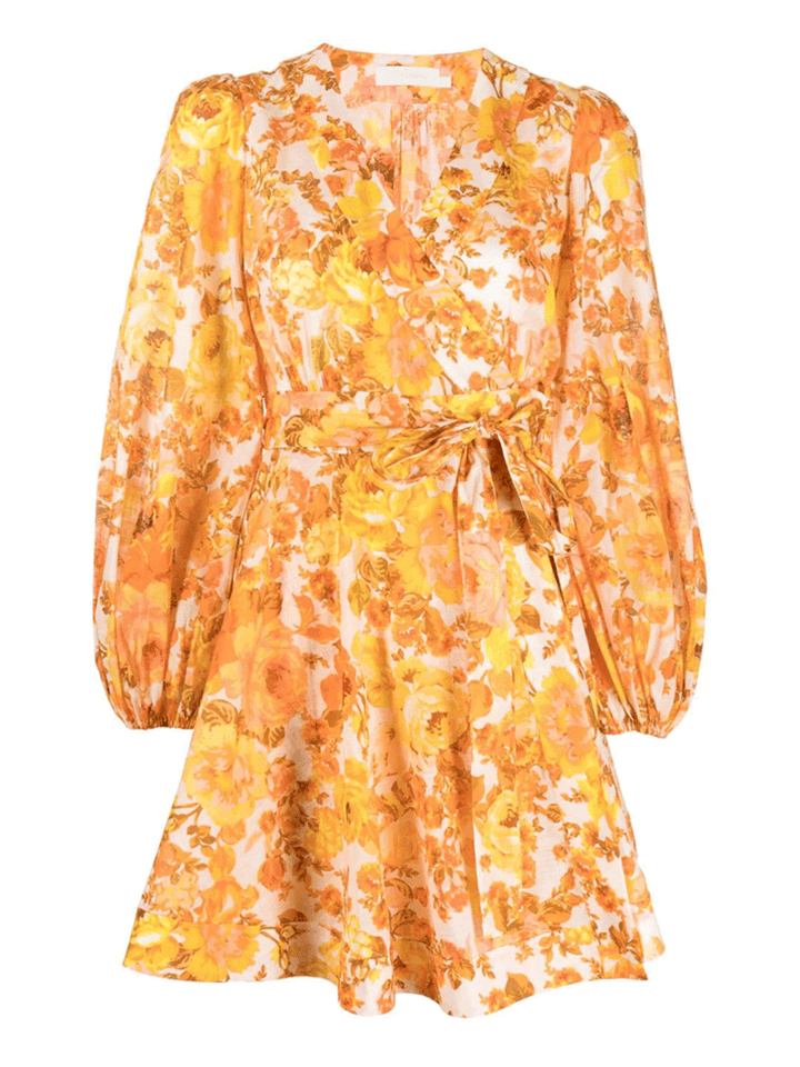 Zimmermann-Raie-Wrap-Mini-Dress-Orange-1