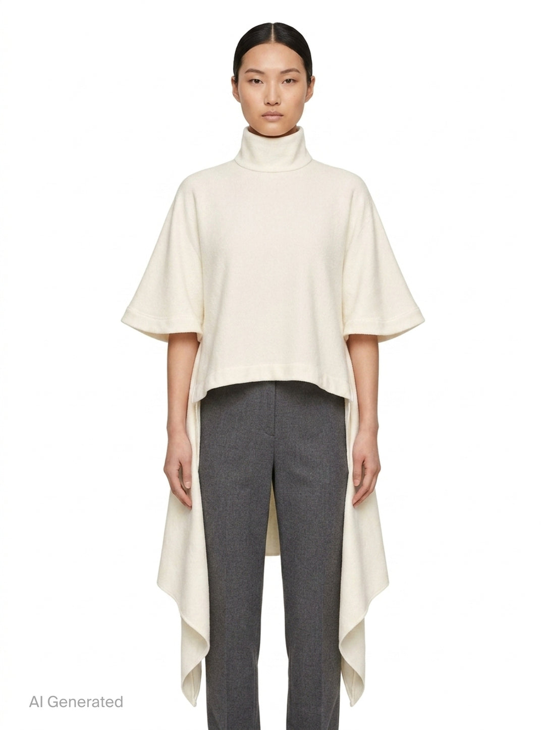 Asymmetric Turtleneck Top | Alaïa | Club21 - front