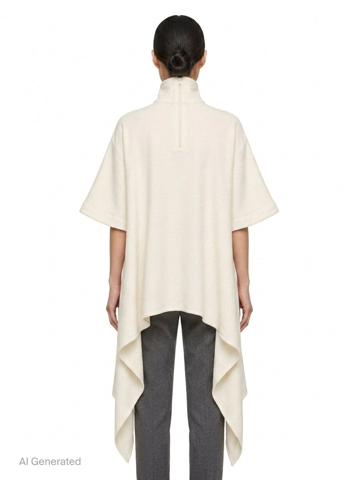 Asymmetric Turtleneck Top | Alaïa | Club21 - back
