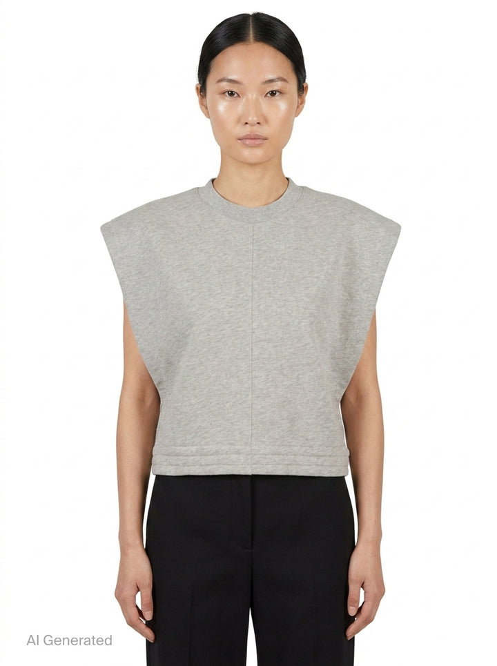 Crop Fleece Jersey Top | Alaïa | Club21 - front