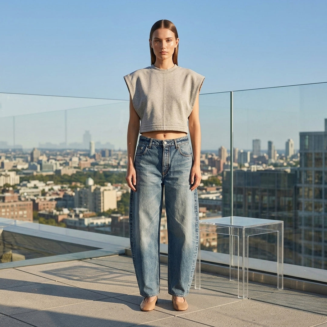 Crop Fleece Jersey Top | Alaïa | Club21 - lifestyle