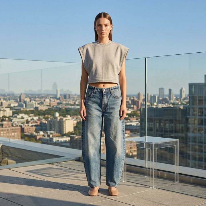 Crop Fleece Jersey Top | Alaïa | Club21 - lifestyle