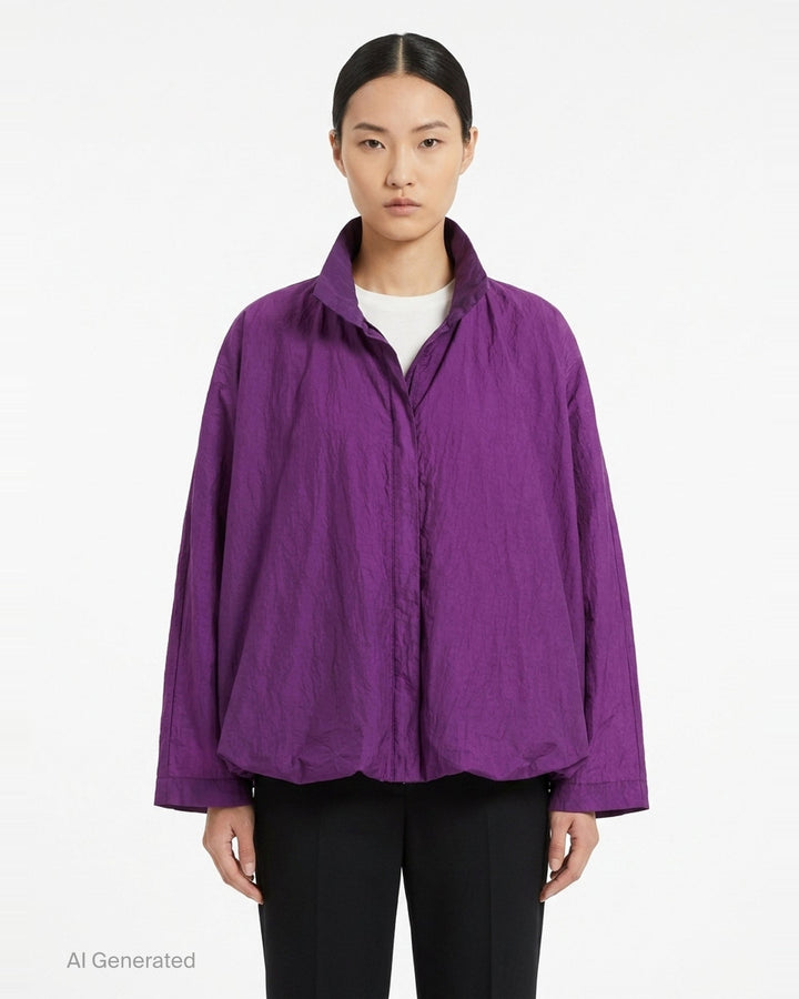 Draped Soft Nylon Jacket | Alaïa | Club21 - front