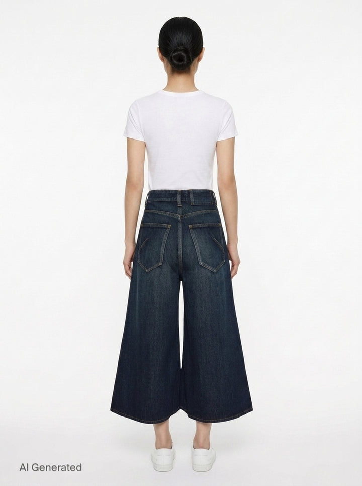 Palazzo Dock Blue Denim Shorts | Alaïa | Club21 - back