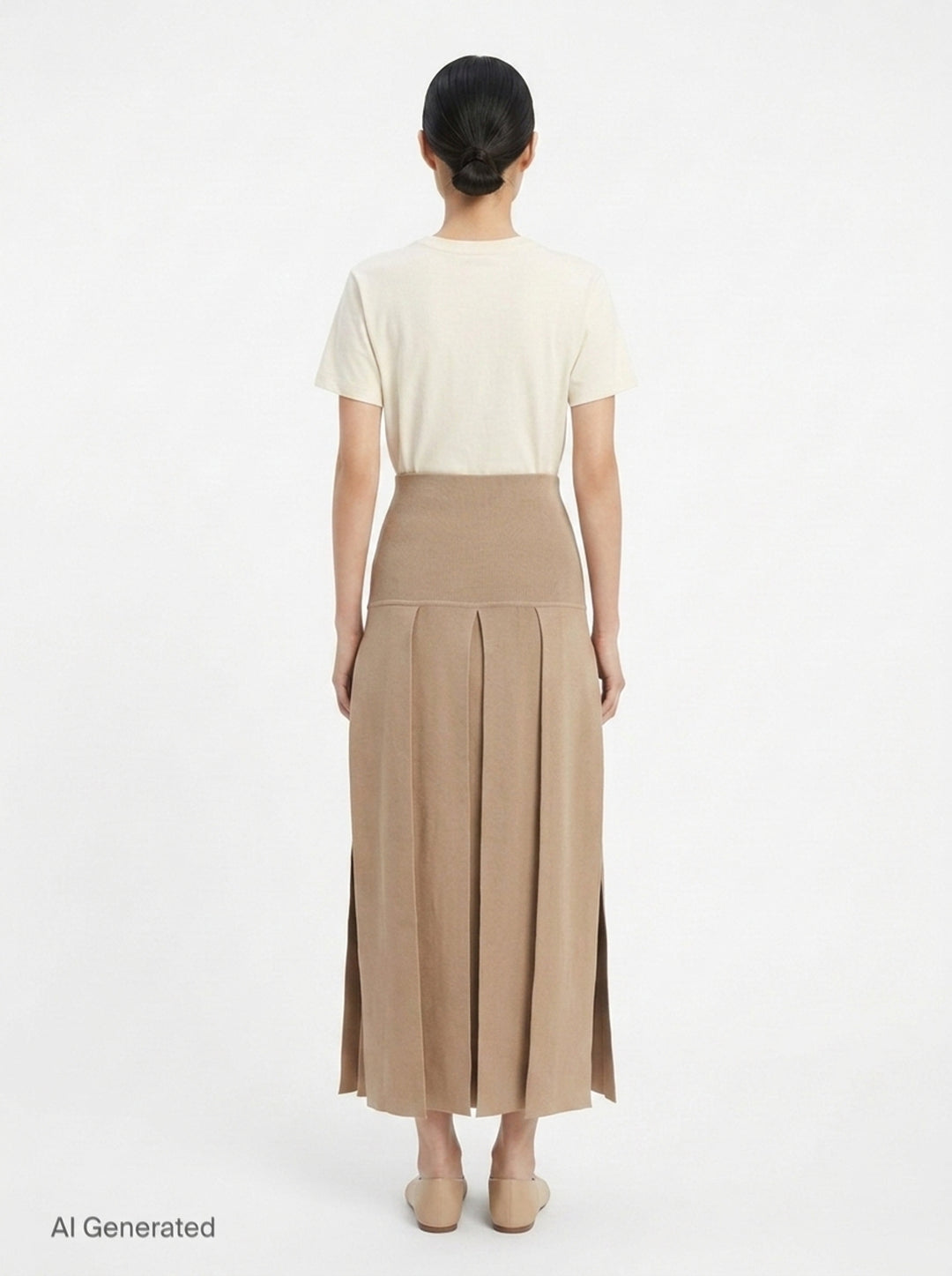 Textured Pleats Midi Skirt | Alaïa | Club21 - back