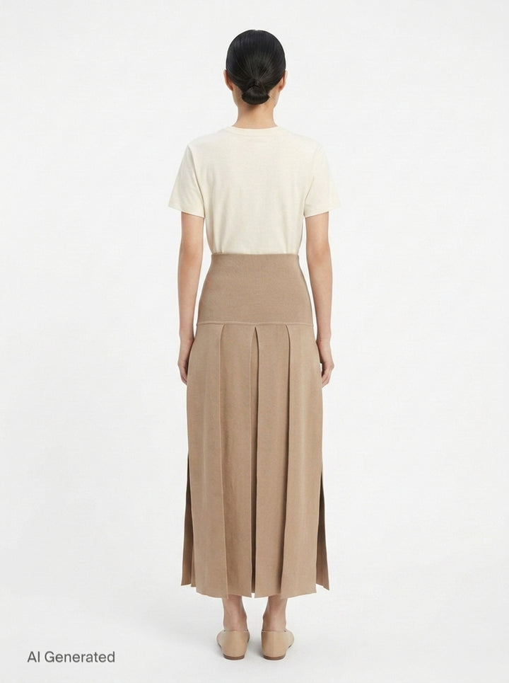 Textured Pleats Midi Skirt | Alaïa | Club21 - back