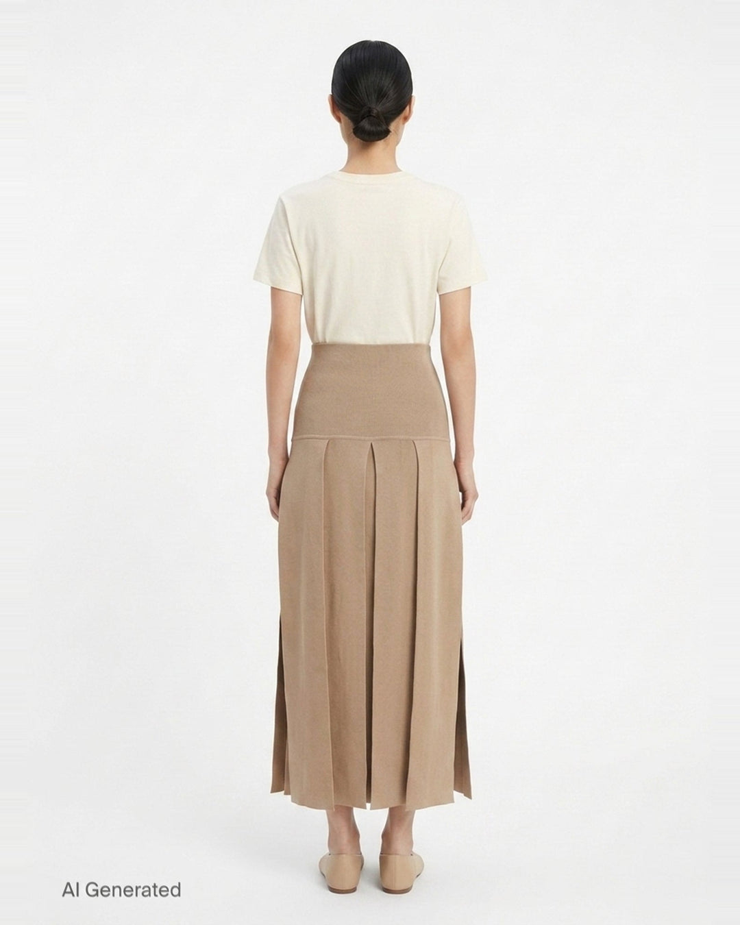 Textured Pleats Midi Skirt | Alaïa | Club21 - back