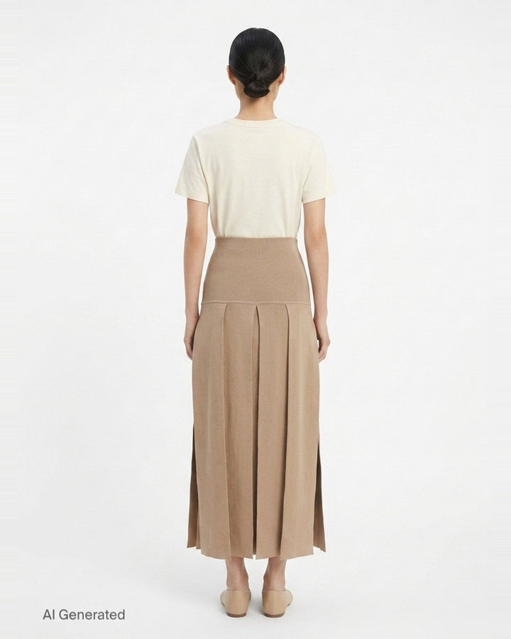 Textured Pleats Midi Skirt | Alaïa | Club21 - back