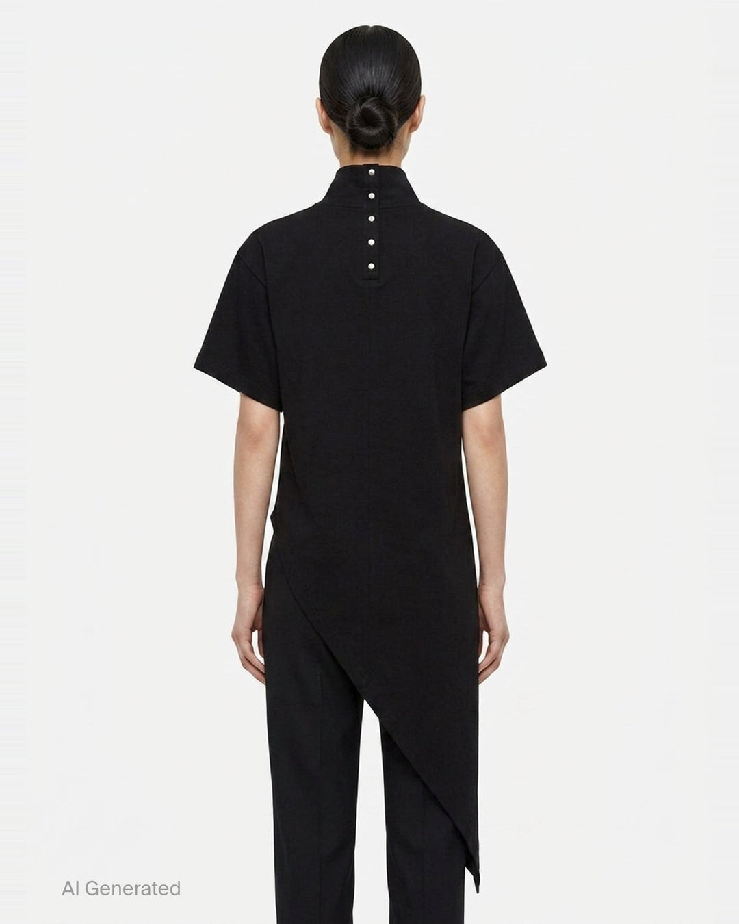 Triangle Asymmetric Cotton Jersey Tee | Alaïa | Club21 - back