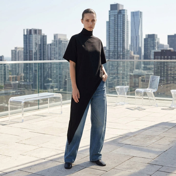 Triangle Asymmetric Cotton Jersey Tee | Alaïa | Club21 - lifestyle
