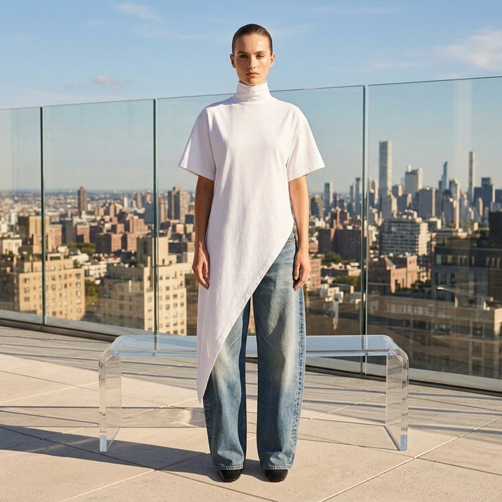 Triangle Asymmetric Cotton Jersey Tee | Alaïa | Club21 - lifestyle