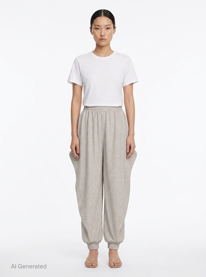 Triangle Fleece Jersey Pants | Alaïa | Club21 - front