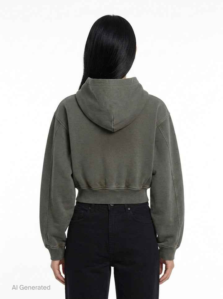Allover Hotfix Zip-Up Hoodie | Alexander Wang | Club21 - back