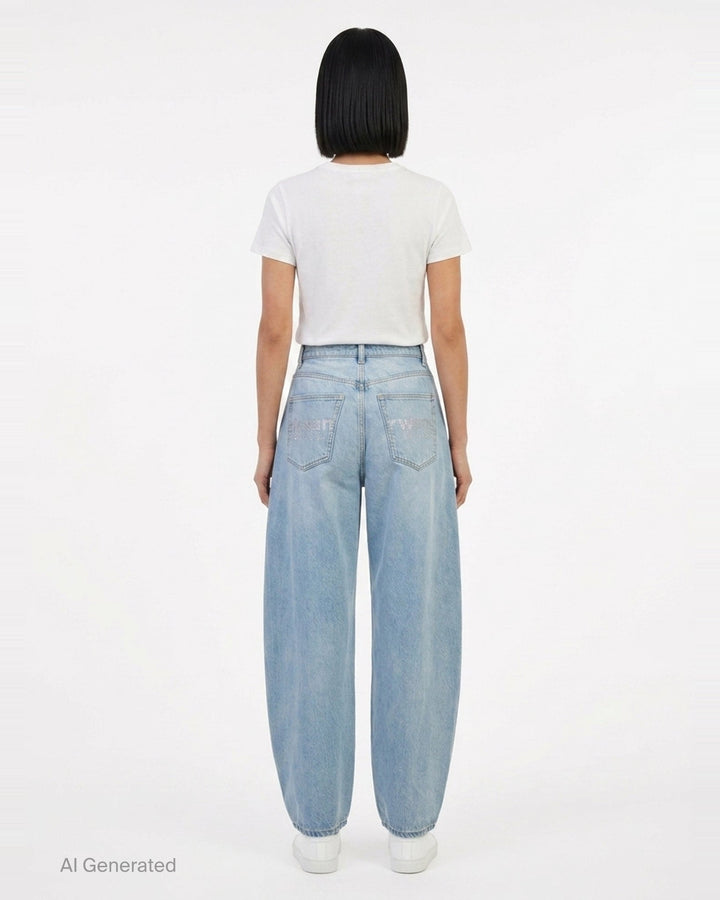 Blow Up Crystal Hotfix Jeans | Alexander Wang | Club21 - back