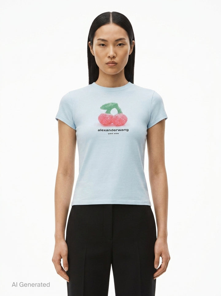 Cherry Graphic Baby Tee | Alexander Wang | Club21 - front