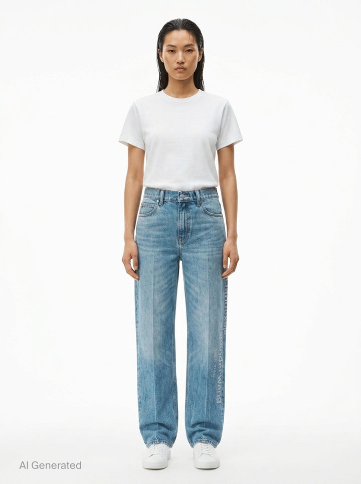 EZ Hotfix Mirror Logo Jeans | Alexander Wang | Club21 - front