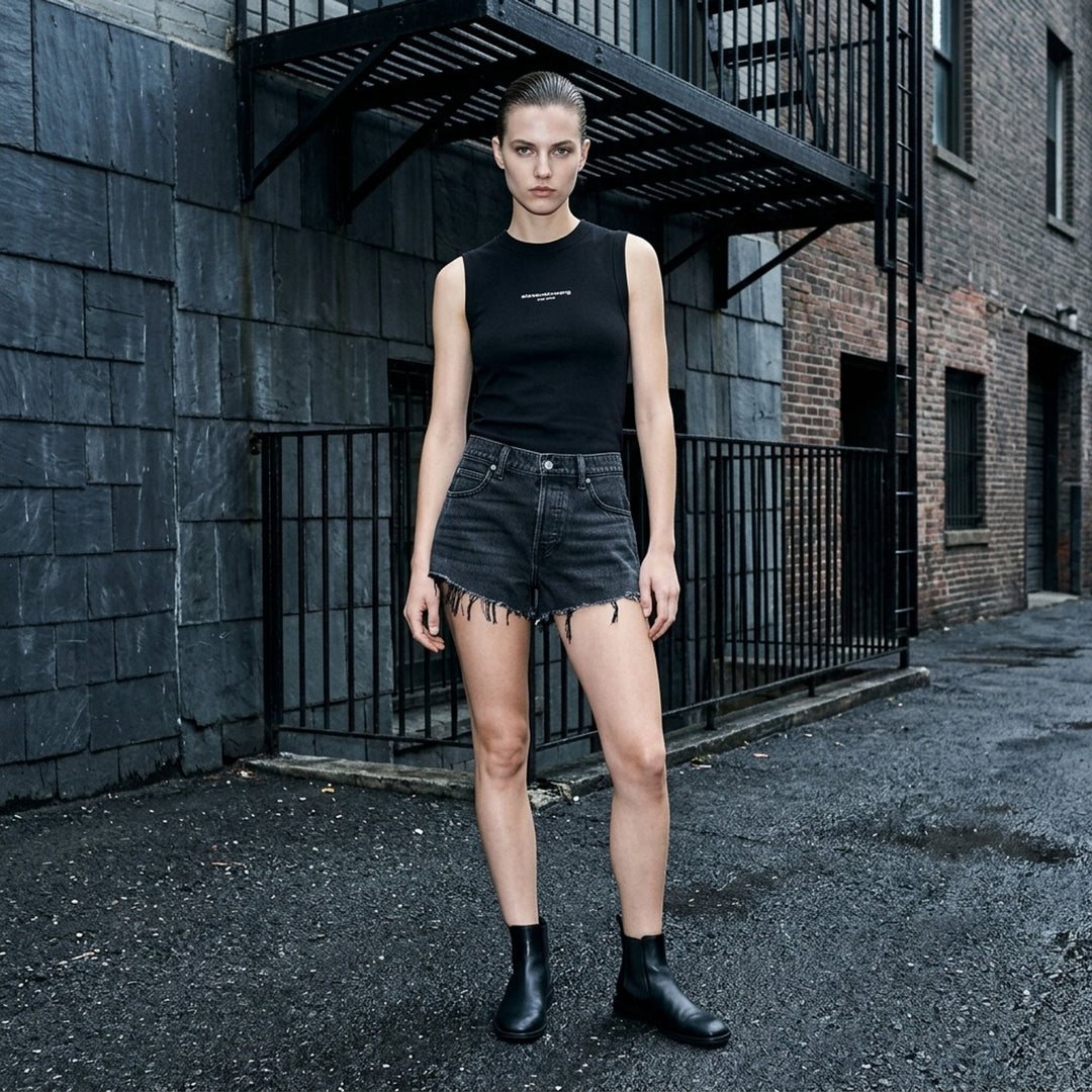 Fitted Logo Print Tank | Alexander Wang | Club21 - lifestyle