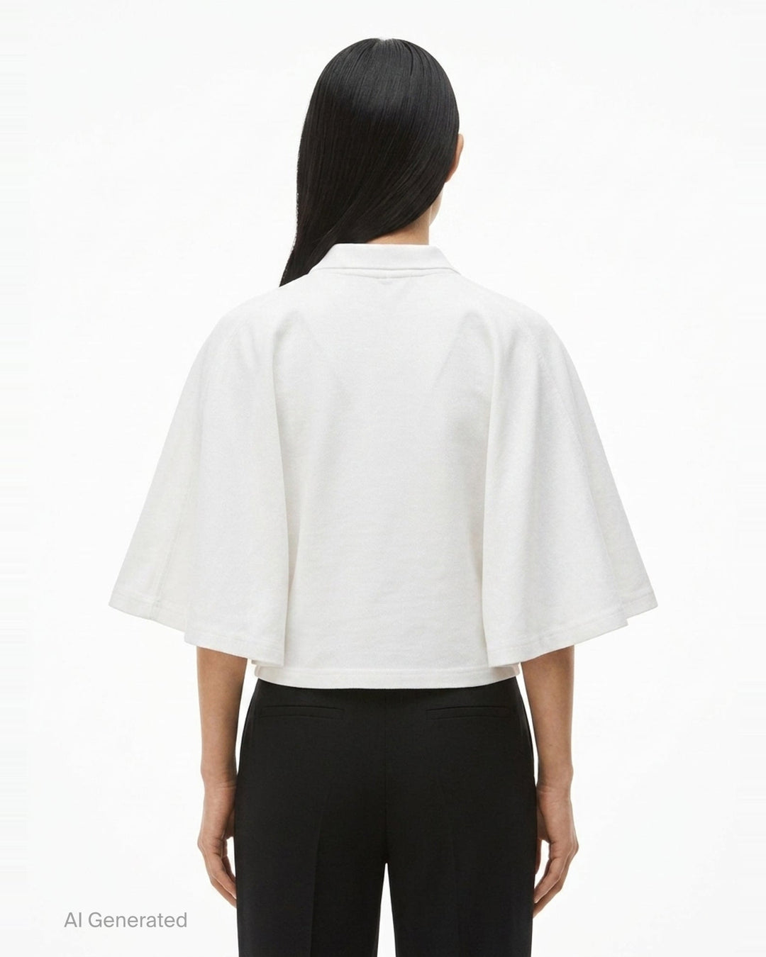 Fitted Polo with Draped Sleeves | Alexander Wang | Club21 - back