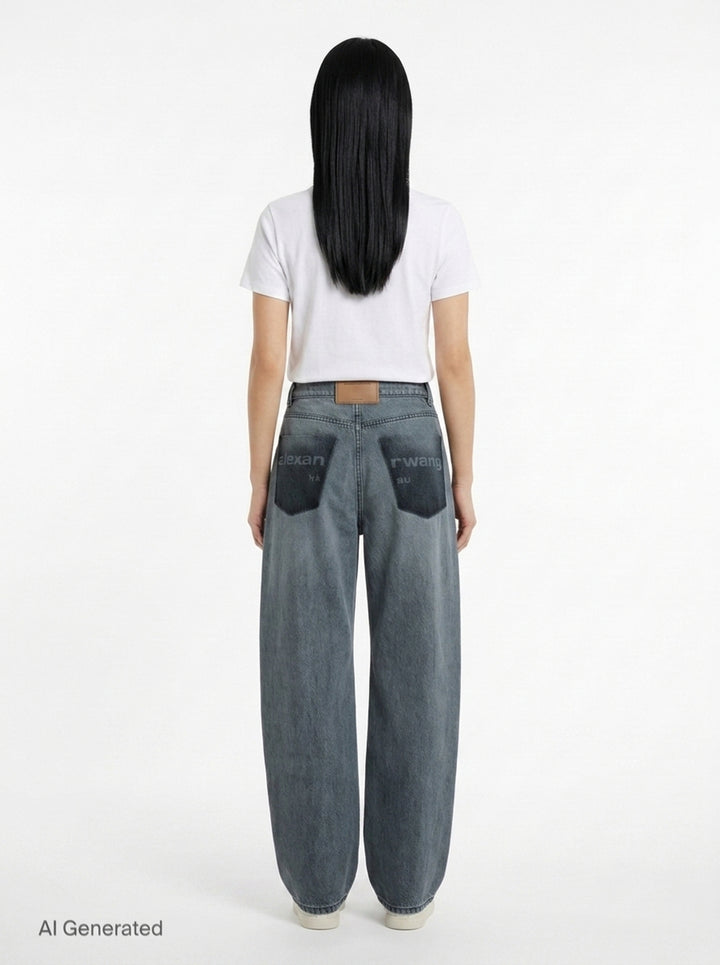 Float Logo Shadow Pocket Jeans | Alexander Wang | Club21 - back